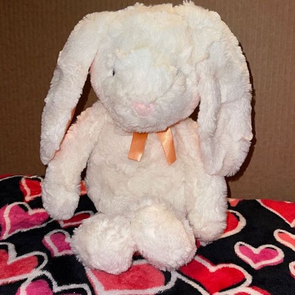 Kids Preferred FURRIENDS 14” white Bunny Floppy Ears Tangerine accents - Picture 5 of 9